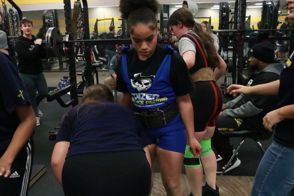 2018 fall girls soccer players weight room action photo